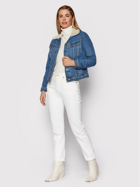 Lee Lee Giacca di jeans Sherpa Rider L54VMWQW 112140285 Blu Regular Fit