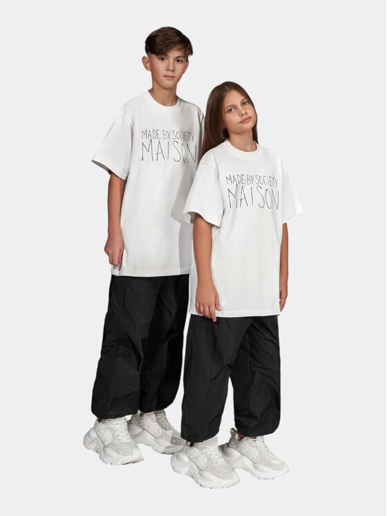 MADE BY SOCIETY MADE BY SOCIETY T-Shirt Nuité - T37992 Biały Basic Fit