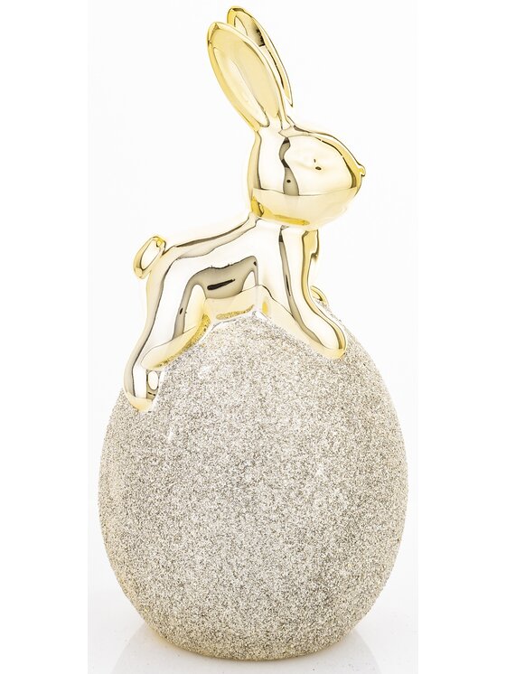 MIAhome MIAhome Figurka złoty króliczek na PISANCE 17x8x8 cm Złoty