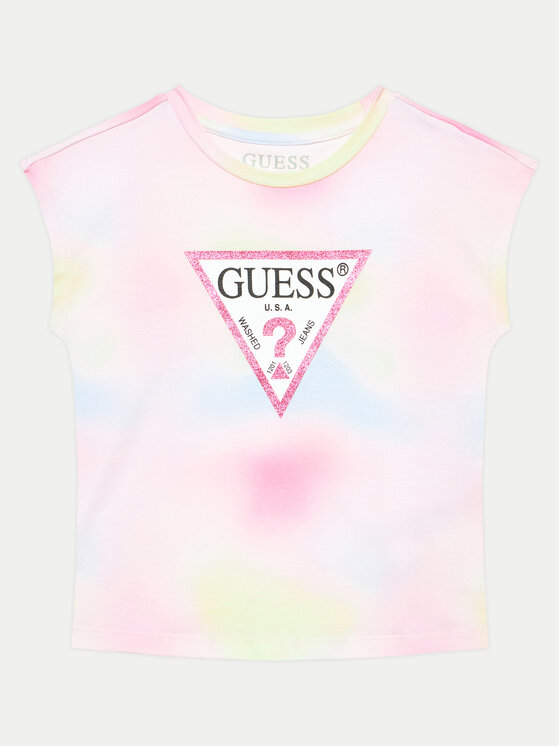 Guess Tricou K4YI09 K6YW3 Colorat Boxy Fit