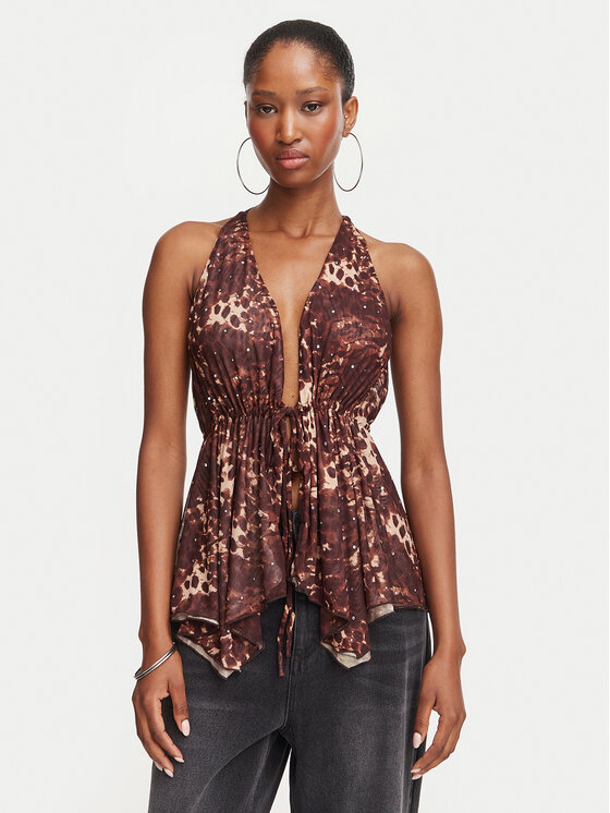 Juicy Couture Juicy Couture Särkpluus JCWCT226340 Pruun Slim Fit