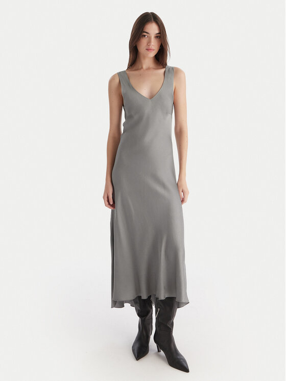 ViCOLO ViCOLO Коктейлна рокля TF0247 Сив Regular Fit