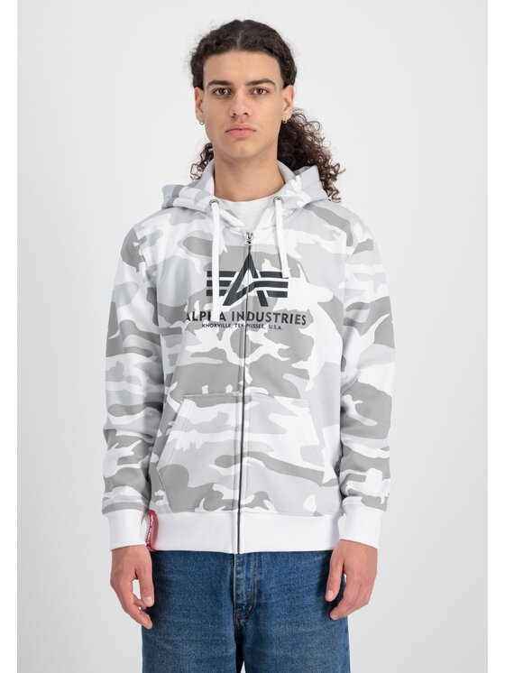 Alpha Industries Alpha Industries Bluza Basic Camo Zip Hoodie Kolorowy Regular Fit