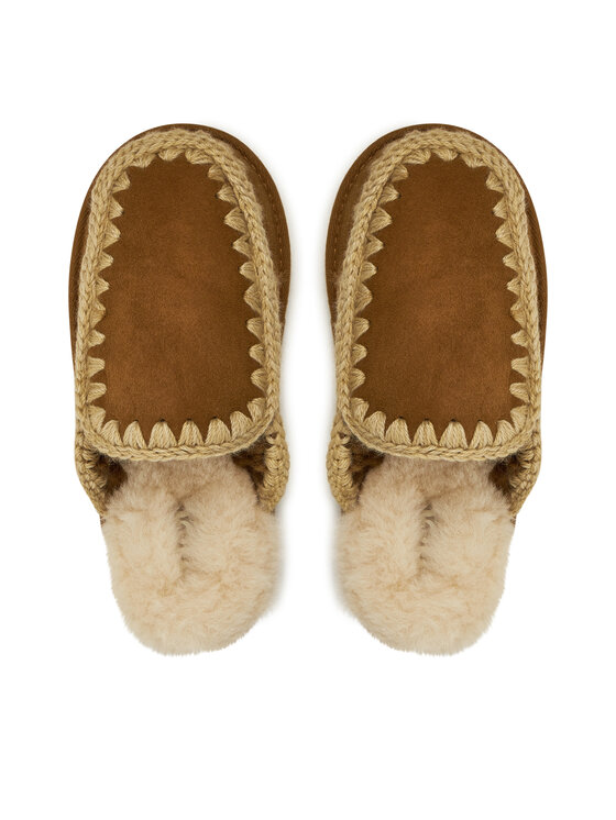 Mou Mou Sussid Slipper Full Eskimo Stitch FW161007A Pruun