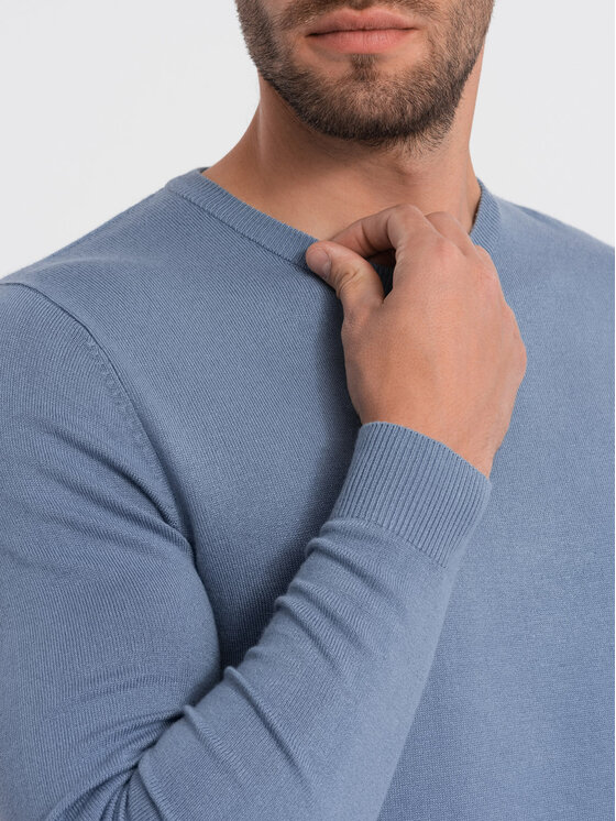 Ombre Ombre Svetr OM-SWBS-0106 Modrá Regular Fit