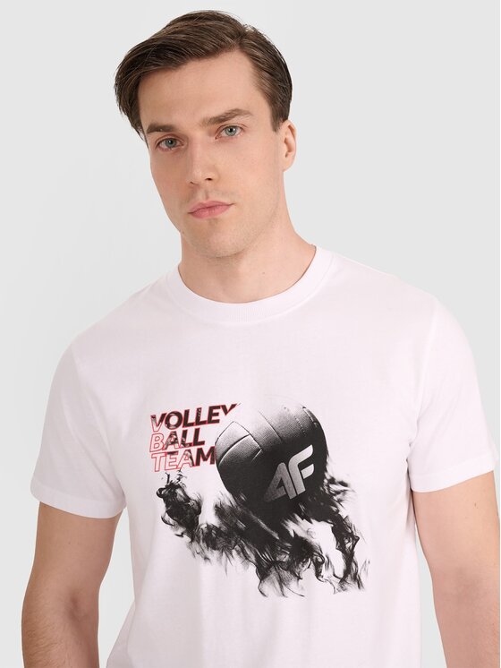4F 4F T-shirt 4FRAW25TTSHM3235-10S Bianco Regular Fit