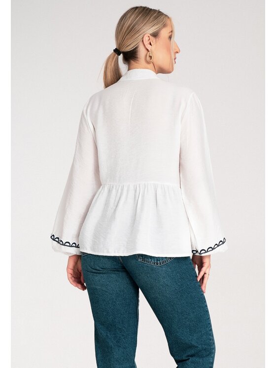 FIGL FIGL Halenka M1192 Bílá Flared Fit