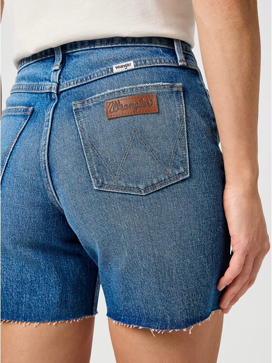 Wrangler Wrangler Szorty jeansowe COWBOY SHORT 3 INCH Niebieski Regular Fit