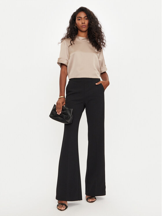 Imperial Imperial Pantaloni din material P3E9IAW Negru Flare Fit