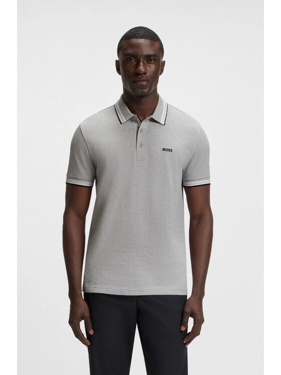 BOSS BOSS Polo 50469055-070 Szary Regular Fit