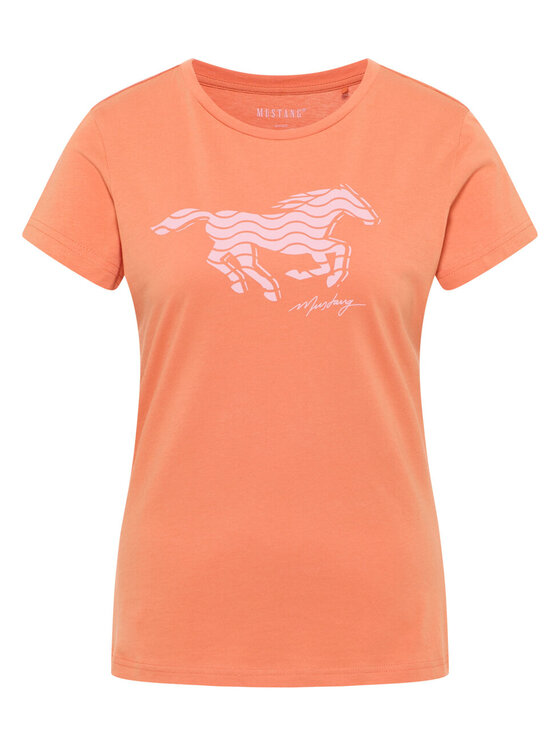 Mustang Mustang T-Shirt LOA Pomarańczowy Regular Fit
