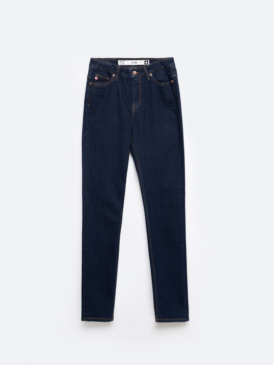 BIG STAR BIG STAR Jeansy KATRINA HIGH WAIST Granatowy Slim Fit