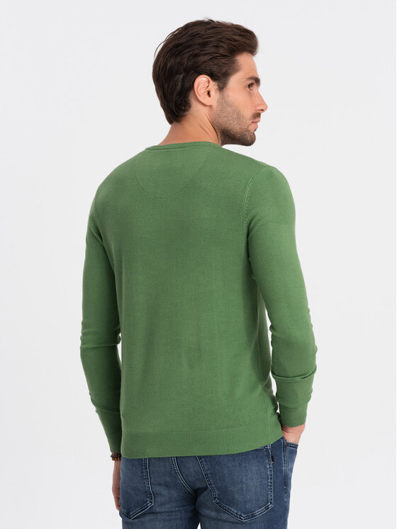 Ombre Ombre Svetr OM-SWBS-0106 Zelená Regular Fit
