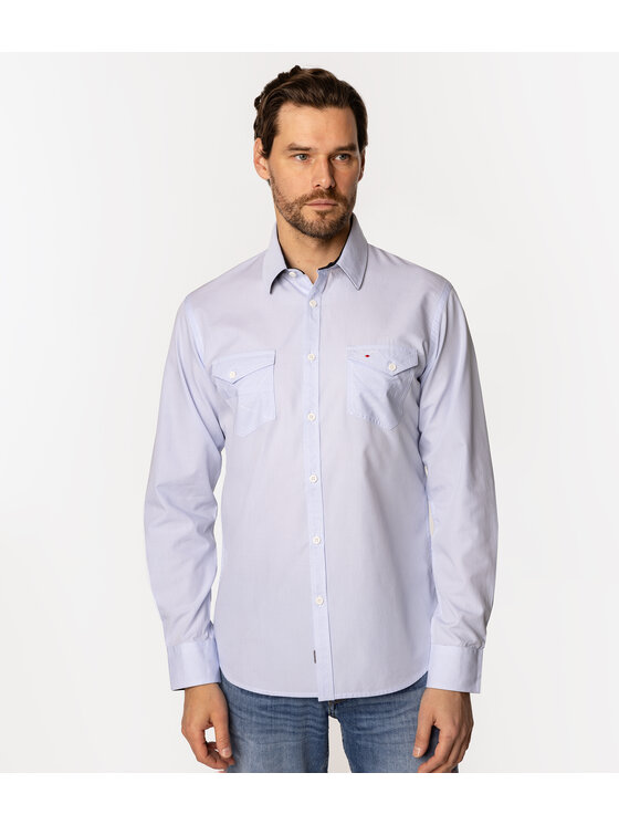 Lee Cooper Lee Cooper Koszula MALT KL21 Niebieski Slim Fit