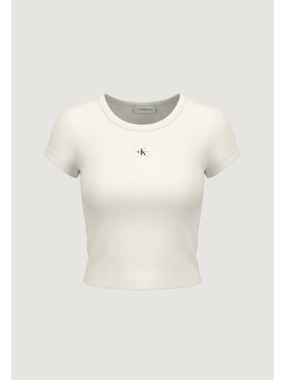 Calvin Klein Jeans Calvin Klein Jeans T-shirt A- WOVEN LABEL 2X2 R Bianco Shirt Fit