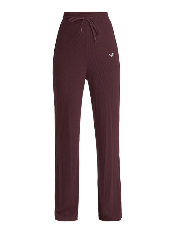Roxy Roxy Pantaloni trening Rise & Vibe New Rib ERJNP03673 Vișiniu Relaxed Fit
