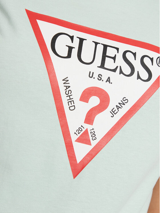 Guess Guess Tričko W1YI1B I3Z14 Zelená Slim Fit