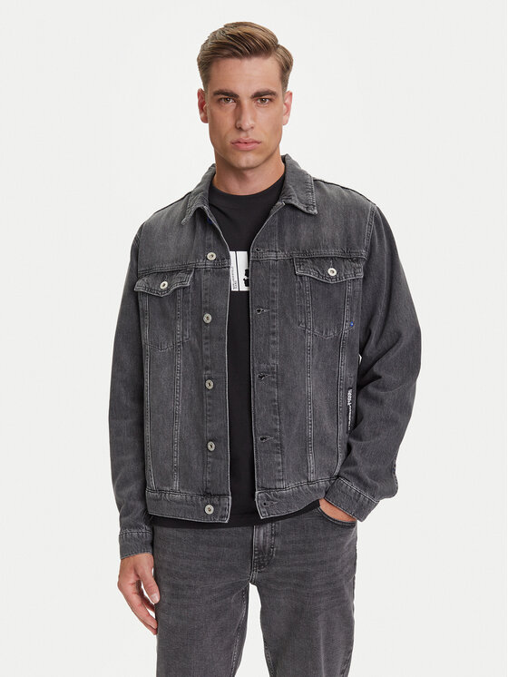 Karl Lagerfeld Jeans Karl Lagerfeld Jeans Jeansová bunda A3M14062 Šedá Regular Fit