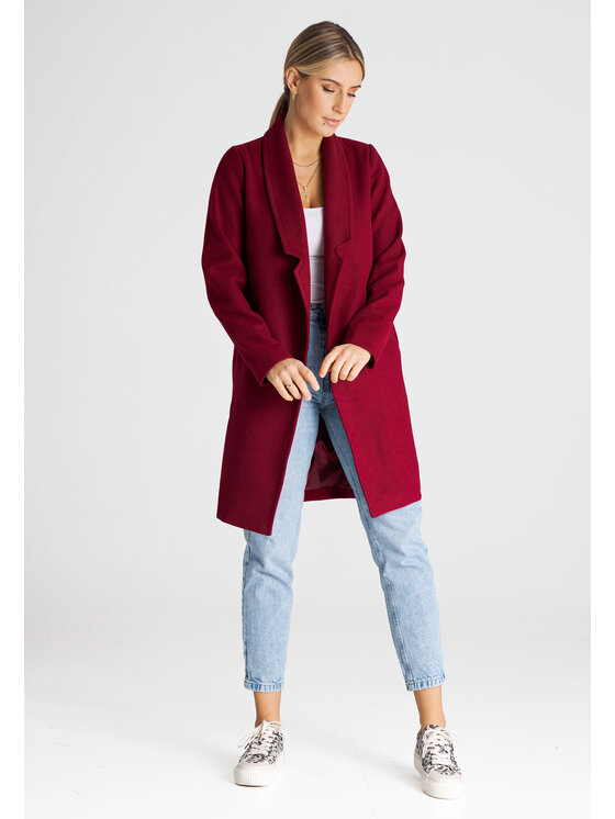FIGL FIGL Kabát M990 Bordová Regular Fit
