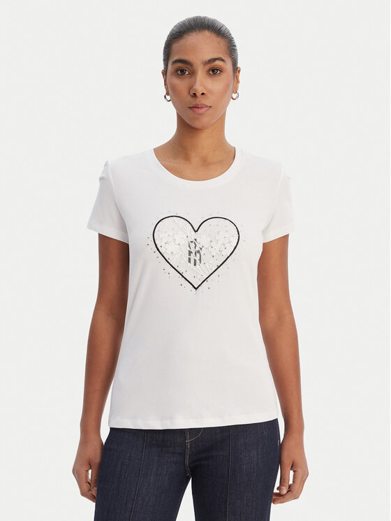 Fracomina Tricou FR26ST3002J401N5 Alb Regular Fit