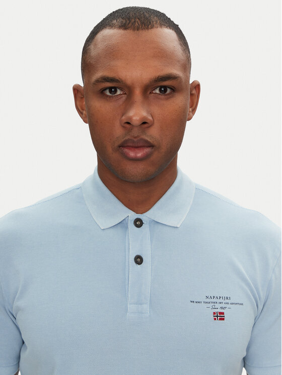 Napapijri Napapijri Tricou polo Elbas NP0A4GDL Albastru celest Regular Fit