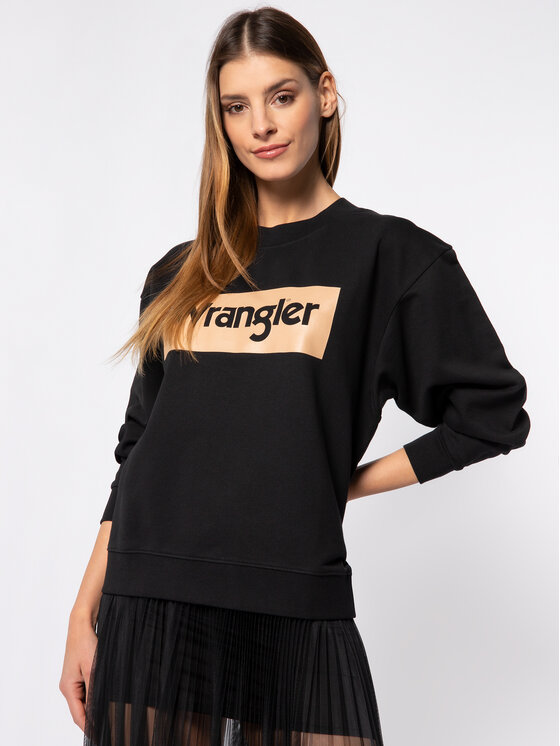 Wrangler Wrangler Bluză High Rib Retro W6N0HP100 Negru Regular Fit