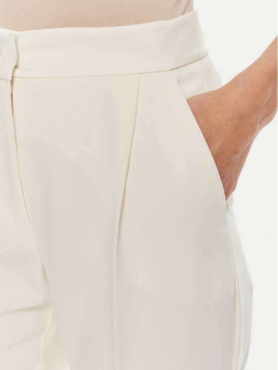 Marella Marella Pantaloni di tessuto Izabel 31310511200 Écru Regular Fit