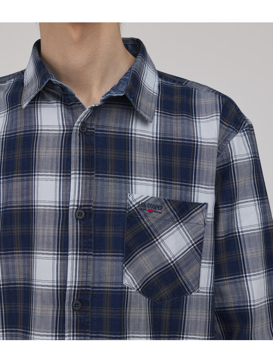 Lee Cooper Lee Cooper Koszula jeansowa SCOTT Granatowy Regular Fit
