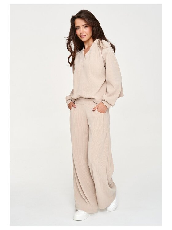 Makadamia Makadamia Dres M952 Beżowy Loose Fit