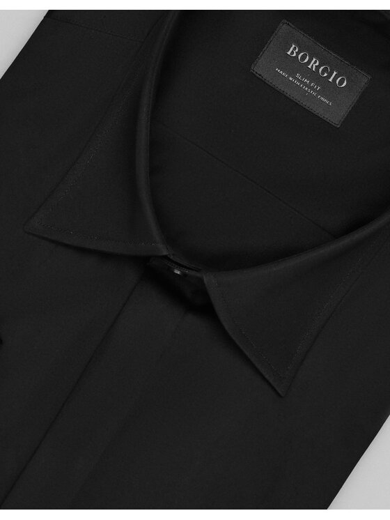 Borgio Borgio Koszula mozza Czarny Slim Fit