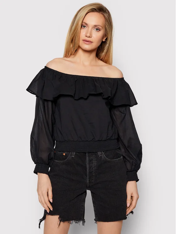 Liu Jo Bluse WA1542 T5976 Schwarz Regular Fit