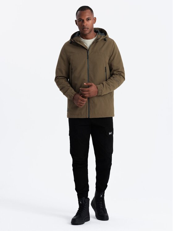 Ombre Ombre Bunda pro přechodné období OM-JANP-0191 Hnědá Regular Fit