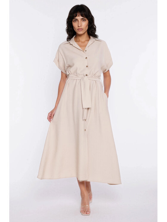 NIFE NIFE Každodenní šaty S294 Béžová Modern Relaxed Fit
