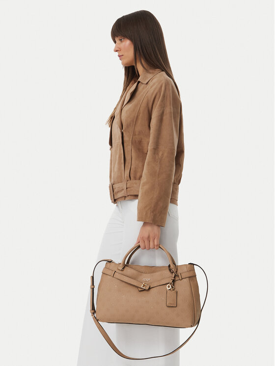 Guess Ročna torba Ella Logo HWPD97 46060 Temno bež