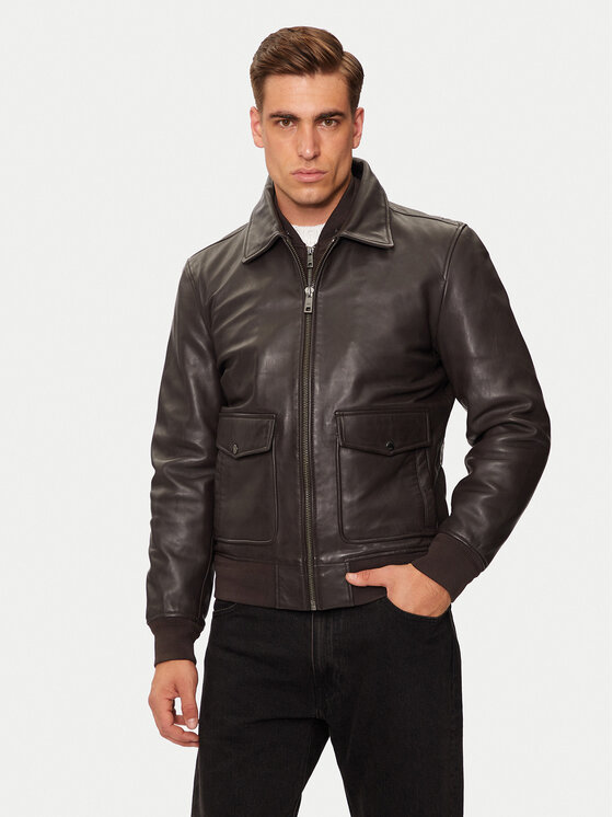 Milestone Milestone Lederjacke Fabio 431073 21075 Braun Regular Fit