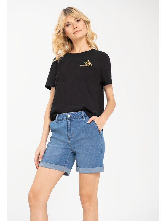 Volcano Volcano T-Shirt T-MAGGIE Czarny Regular Fit
