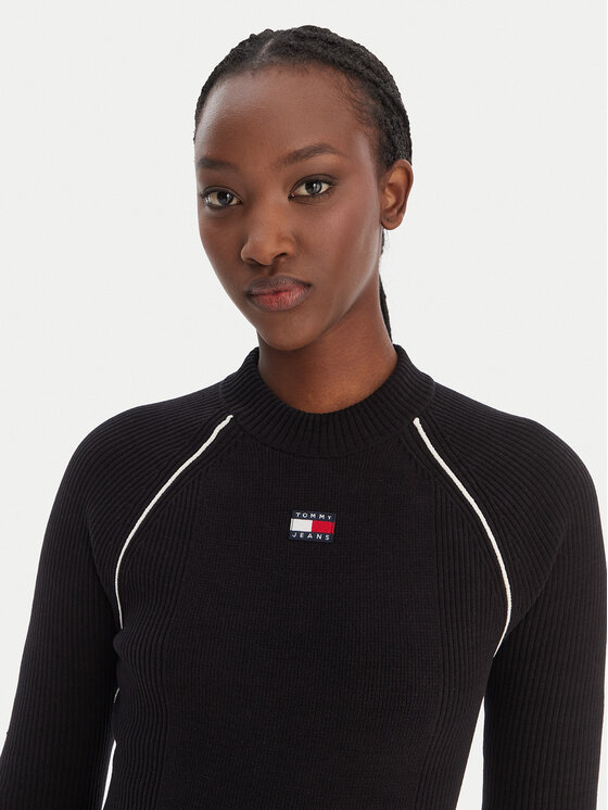 Tommy Jeans Tommy Jeans Плетена рокля DW0DW21914 Черен Regular Fit