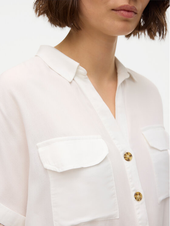 Vero Moda Vero Moda Сорочка Bumpy 10310139 Білий Regular Fit