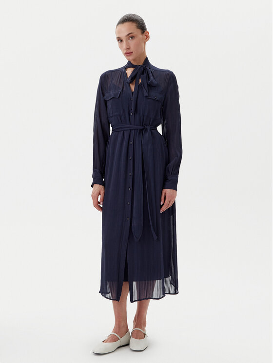 TWINSET TWINSET Rochie tip cămașă 251TP2260 Bleumarin Loose Fit