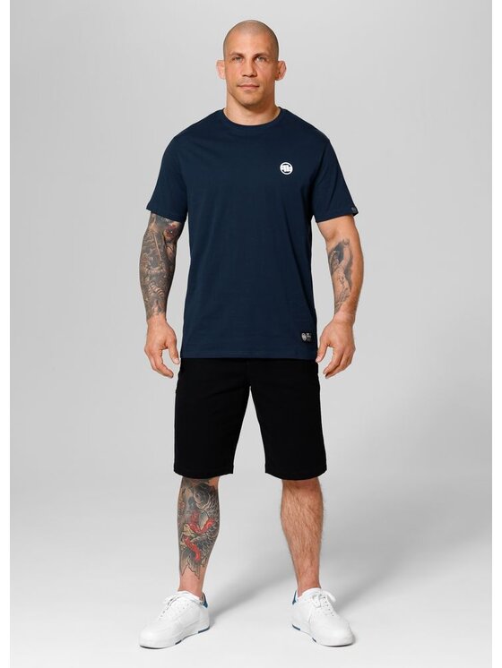 PITBULL PITBULL T-Shirt Koszulka Small Logo L Granatowy Regular Fit