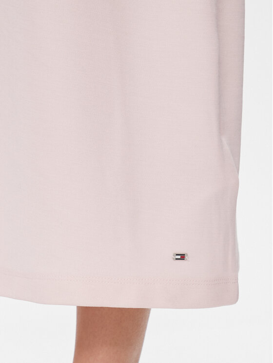 Tommy Hilfiger Tommy Hilfiger Koktel haljina Shiny Interlock C-Nk Ss WW0WW40732 Ružičasta Slim Fit