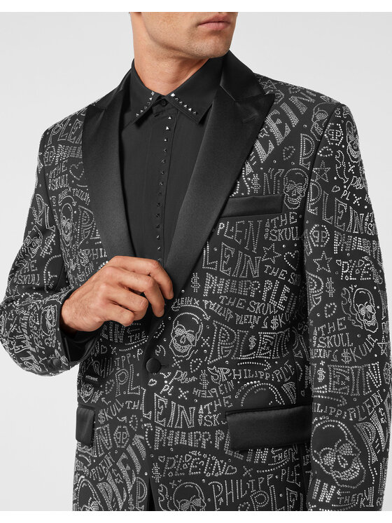 PHILIPP PLEIN PHILIPP PLEIN Marynarka 4947 Czarny Fitted Fit