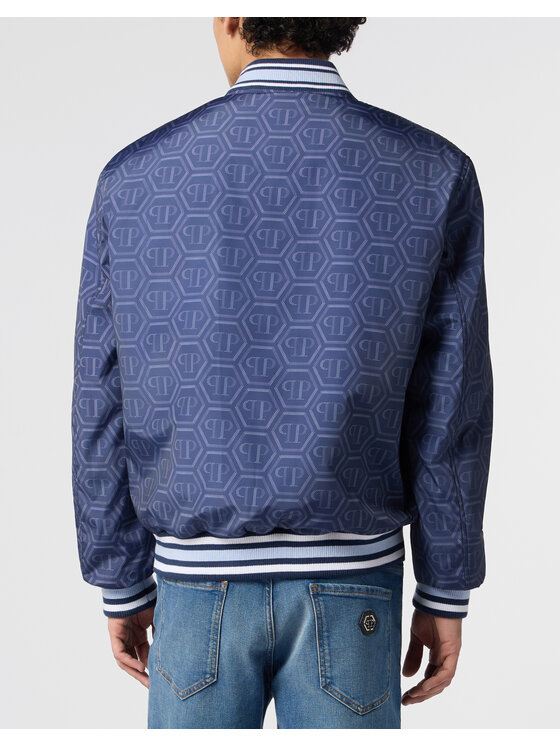 PHILIPP PLEIN PHILIPP PLEIN Kurtka bomber 31145 Granatowy Regular Fit