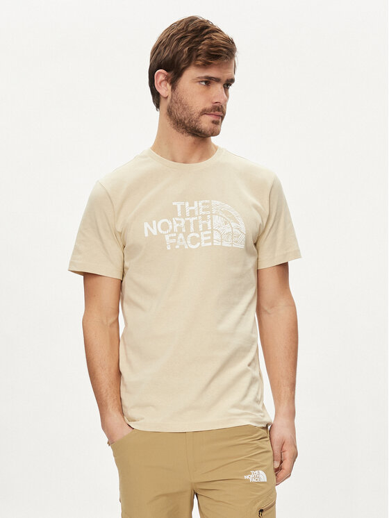 The North Face The North Face Тишърт Woodcut Dome NF0A87NX Бежов Regular Fit
