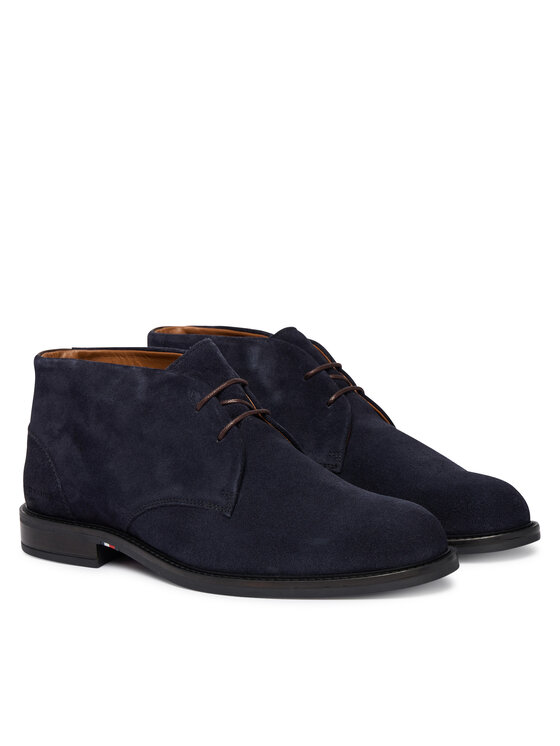Tommy Hilfiger Tommy Hilfiger Μποτίνια Corporate Dressy Suede Lace Boot FM0FM05951 Σκούρο μπλε