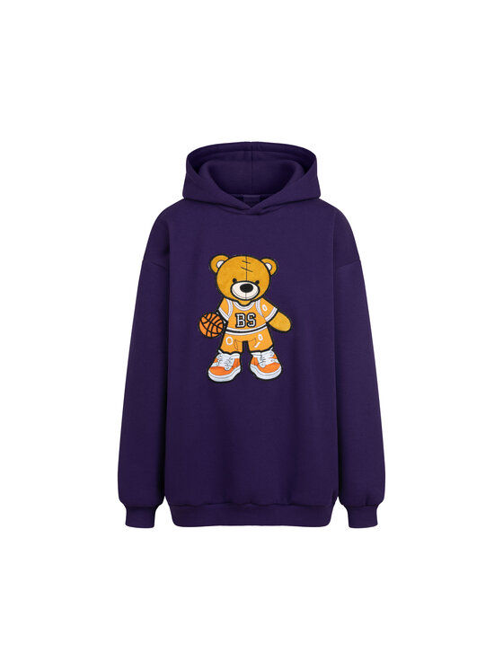 Bejbi Story Bejbi Story Bluza Bluza oversize Brandon Teddy dla mamy i taty z kapturem Fioletowy Oversize