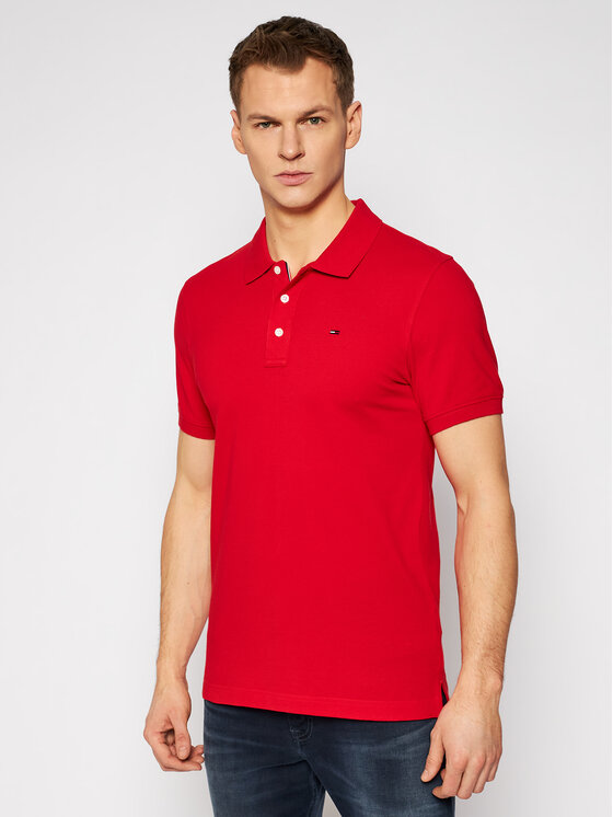 Tommy Jeans Polo marškinėliai Orginal Fine Pique DM0DM04266 Raudona Regular  Fit • Modivo.lt