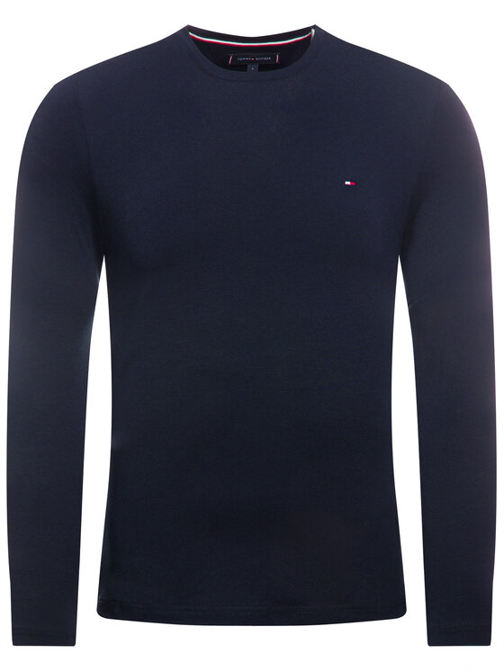 Tommy Hilfiger Tommy Hilfiger S dlouhým rukávem Stretch Tee MW0MW10804 Tmavomodrá Slim Fit