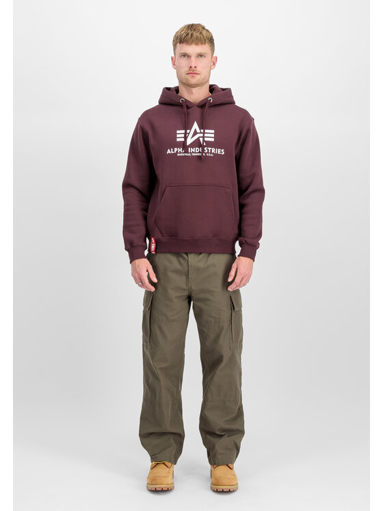 Alpha Industries Alpha Industries Mikina Basic Hoodie Červená Regular Fit