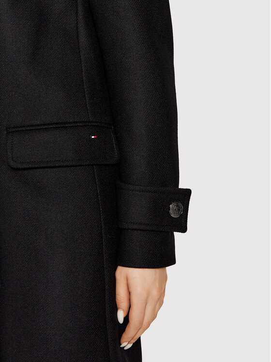 Tommy Hilfiger Tommy Hilfiger Μάλλινο παλτό Crest Button WW0WW32672 Μαύρο Regular Fit